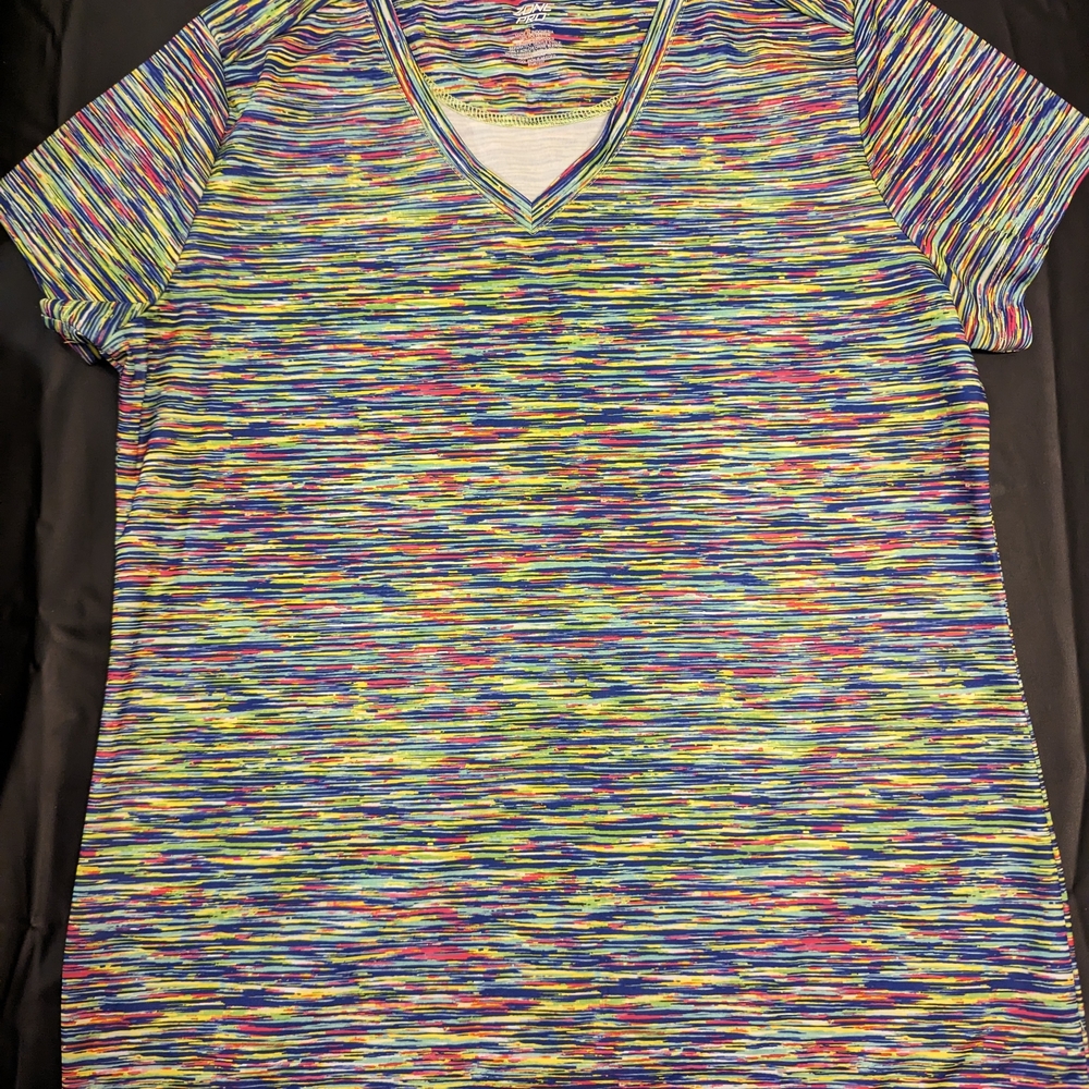 Multicolor V-Neck Women's Top